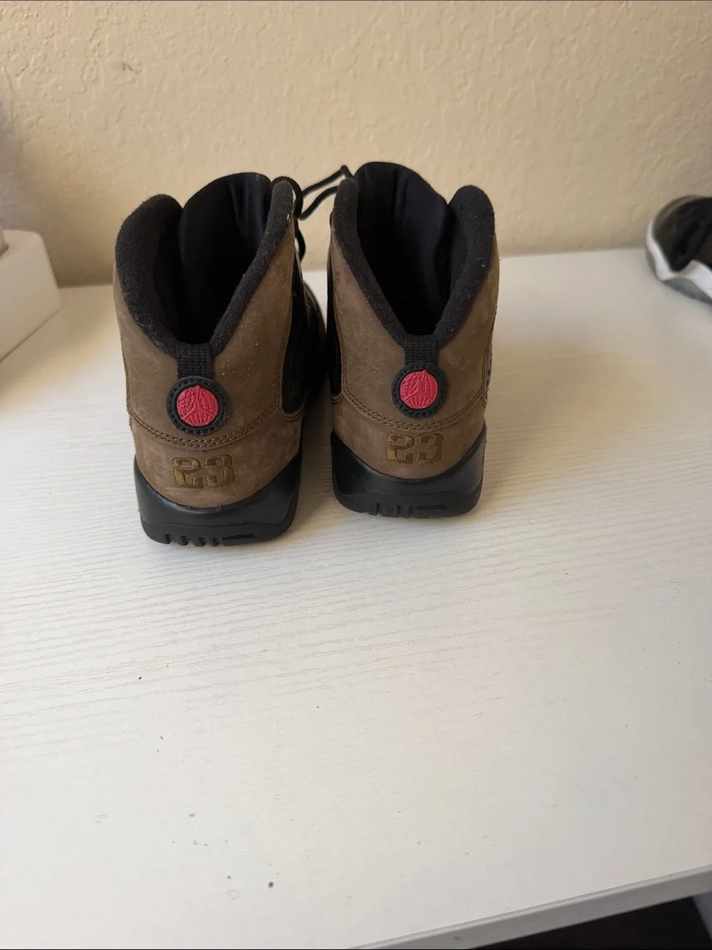 Jordan Olive 9’s Black and Olive youth sneakers